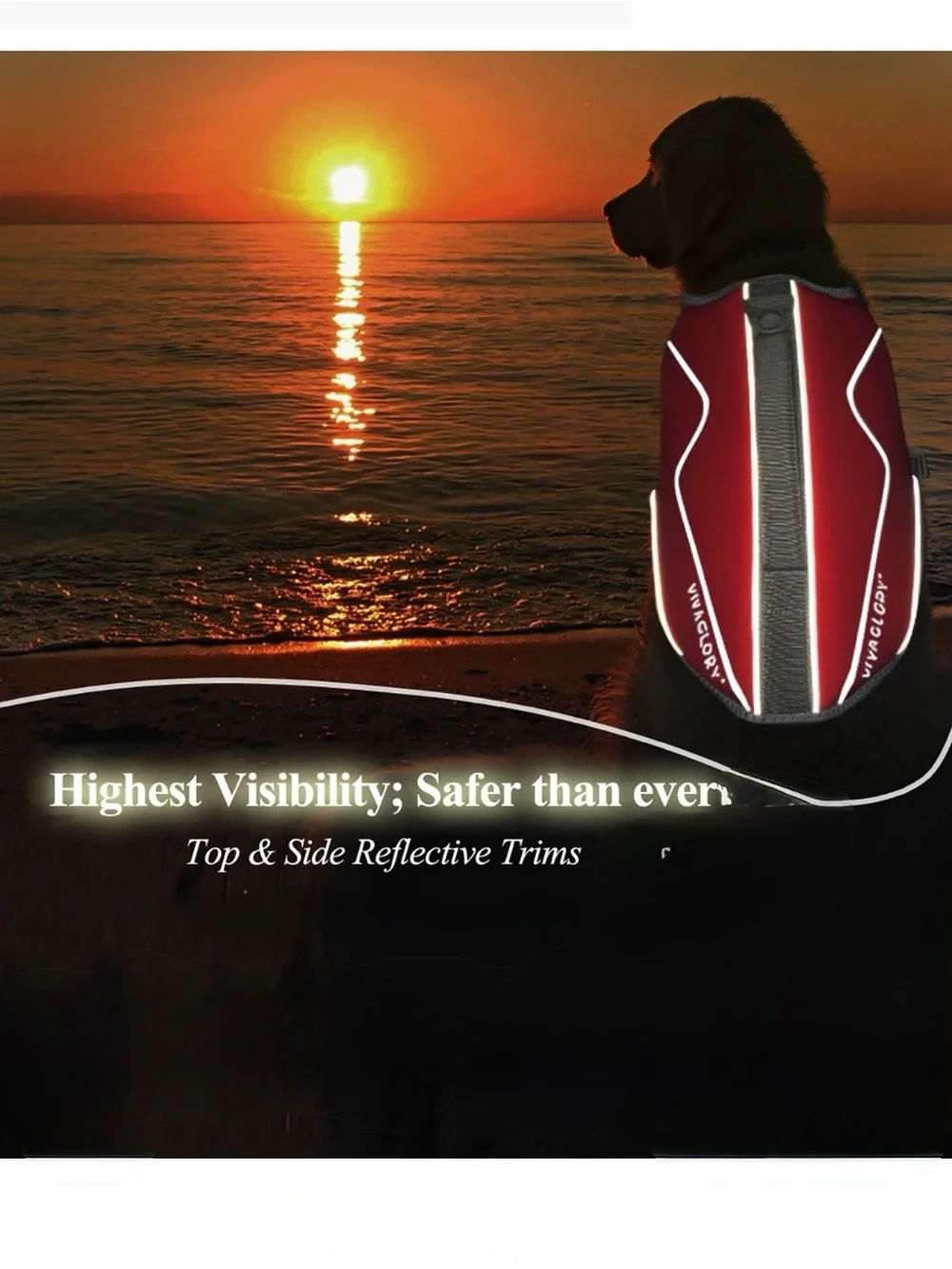 Vivaglory Large Dog Life Jacket Red Neoprene Sports Flotation Safety Vest L